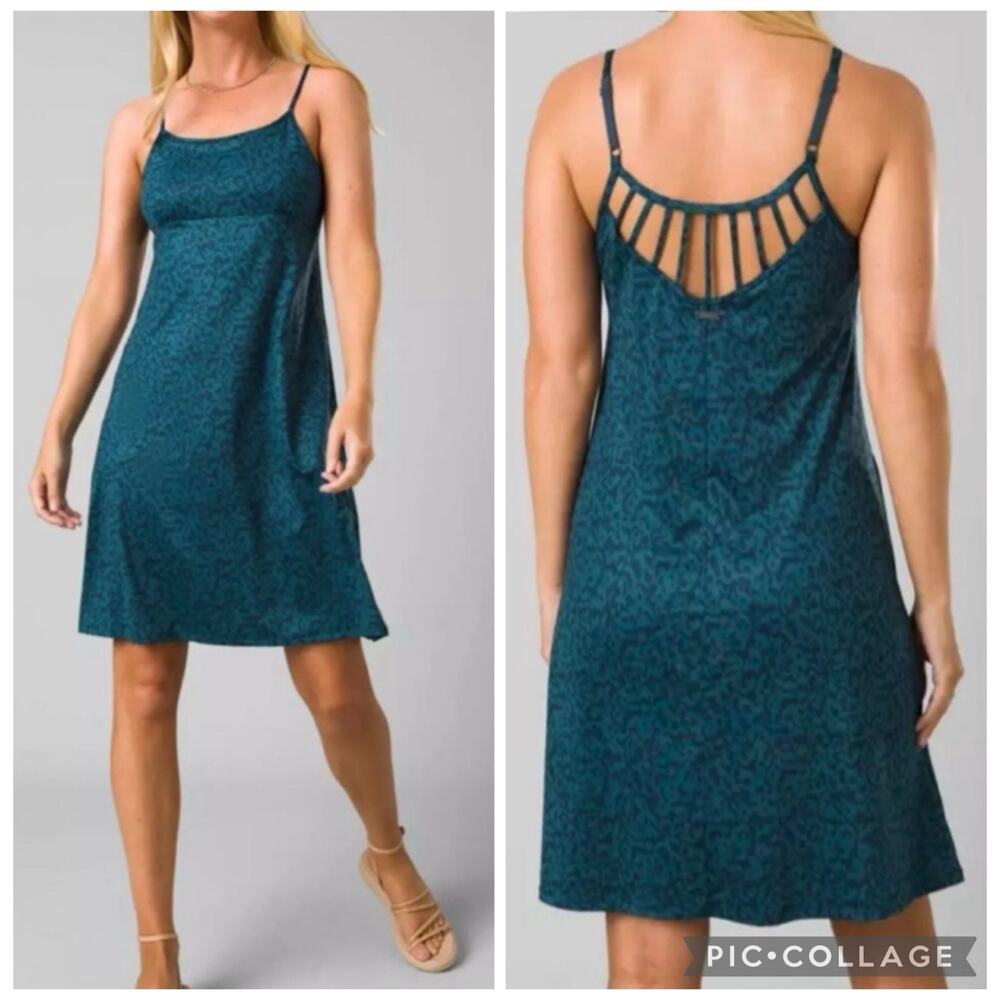 Prana Granite Springs Dress XS Bluefin Wild Pockets Granolagirl Outdoors